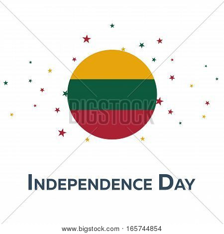 Independence Day Of Lithuania. Patriotic Banner. Vector Illustration.