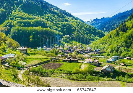 The Village In Enguri Valley