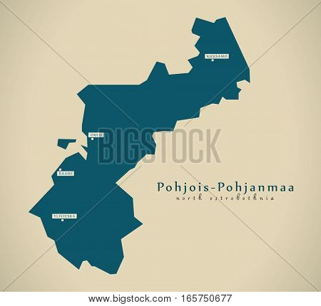 Modern Map - North Ostrobothnia Finland Fi Illustration