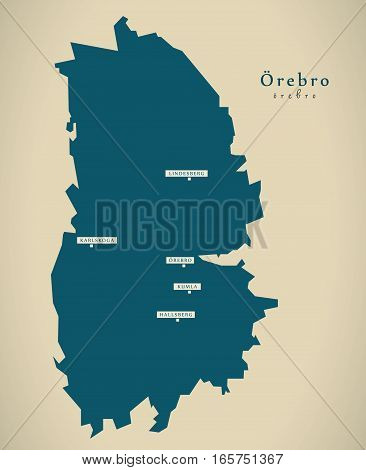 Modern Map - Orebro Sweden Se Illustration