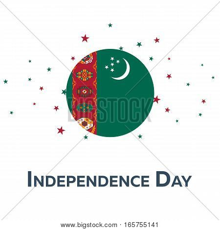 Independence Day Of Turkmenistan. Patriotic Banner. Vector Illustration.