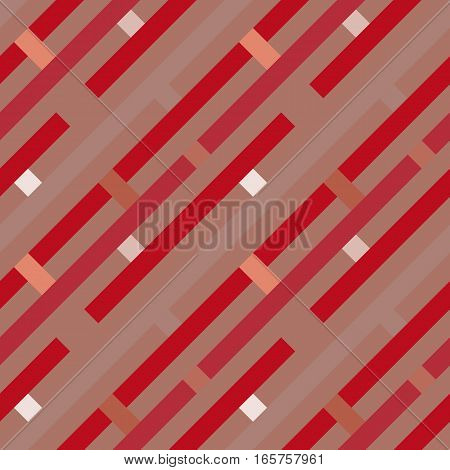 Seamless geometric stripy pattern. Texture of diagonal strips, lines. Rectangles on orange, red, gray striped background. Vector