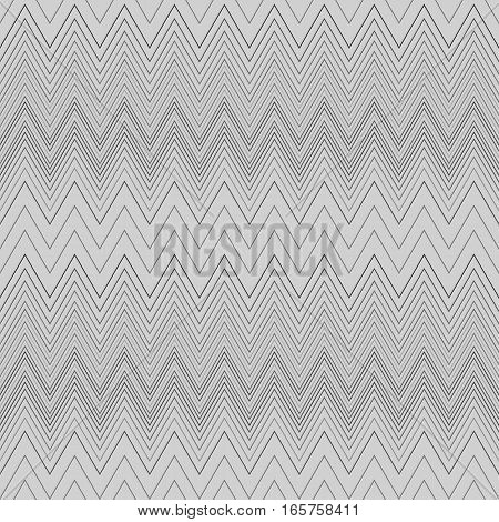 Seamless zigzag hatch pattern. Geometric stripy background. Wedged, striped, line lace texture. Stockings, lingerie, hosiery, garter, undies material theme. Gray soft colored. Vector