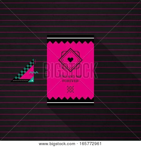 Modern Design Card Template With Mystic Symbols And Wacky Colors. Useful For Invitations, Postcards