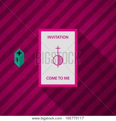 Modern Design Card Template With Mystic Symbols And Wacky Colors. Useful For Invitations, Postcards