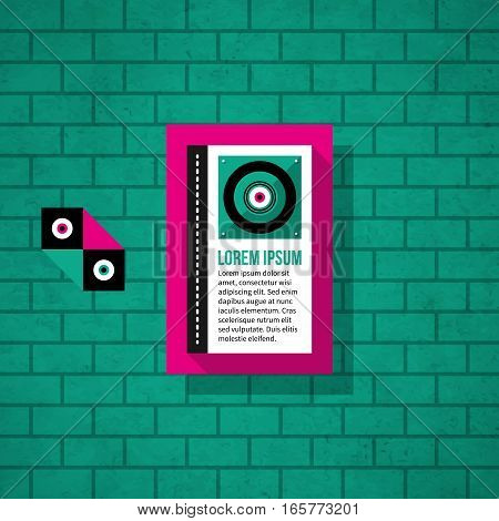 Modern Design Card Template With Mystic Symbols And Wacky Colors. Useful For Invitations, Postcards