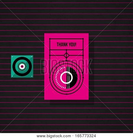 Modern Design Card Template With Mystic Symbols And Wacky Colors. Useful For Invitations, Postcards