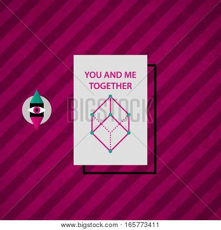 Modern Design Card Template With Mystic Symbols And Wacky Colors. Useful For Invitations, Postcards