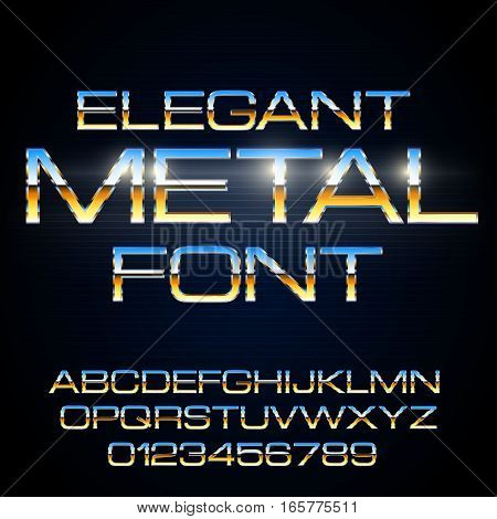 Elegant Green Colored Thin Metal Chrome Vector Typeface