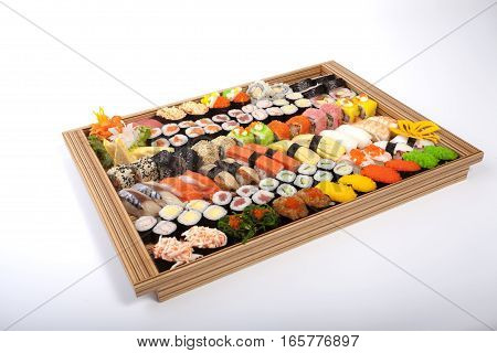 food japanese white, sushi healthy isolated shrimp