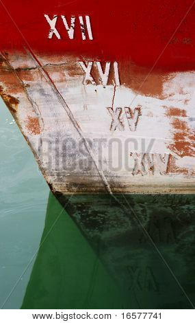 Detalhe de um navio ancorado