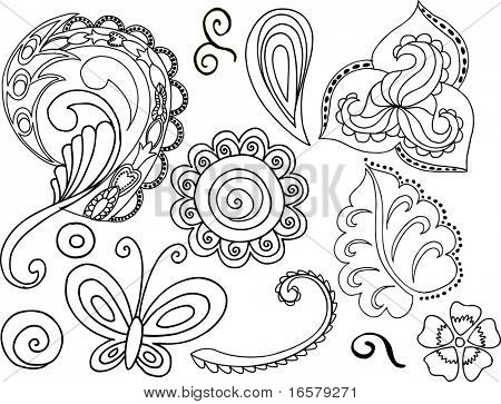 Fun Paisley Vector Elements