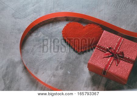 Valentine's Day Background,red Heart With Red White Rose ,ribbon