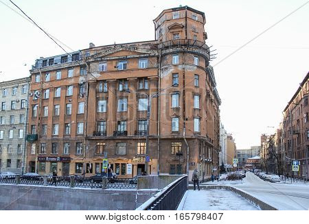 St. Petersburg, Russia - 2 December, Old house Petrograd Side, 2 December, 2016.
Old courtyard of the historic St. Petersburg.