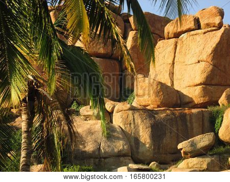 india hampi nepal stone tree rock lanscape