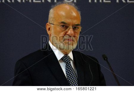 Belgrade, Serbia. January 19Th 2017: Iraq Foreign Minister Dr Ibrahim Al Jaafari In Official Visit T
