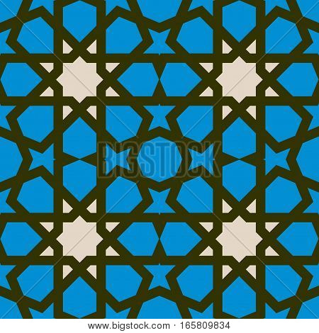 Abstract geometric lattice nackground, seamless pattern with stars