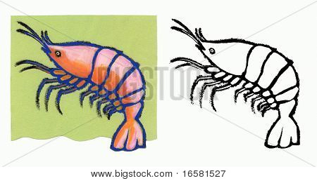 Krevety - malování obrázku