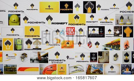Picture Of The Monitor Which Shows Search Results For Photos Rosneft Logo.