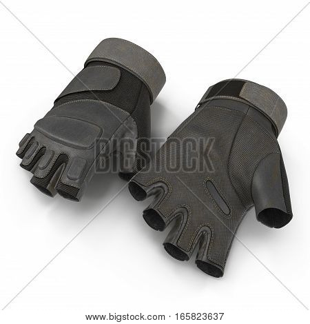 Outdoor Blackhawk short finger gloves US Soldier on white background. 3D illustration