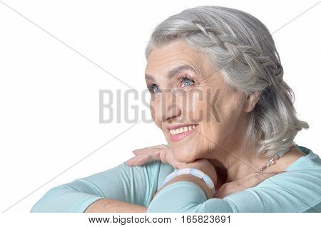 Portrait of a beautiful mature woman, close up