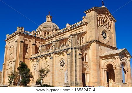 famous basilica Ta Pinu on island Gozo near Malta