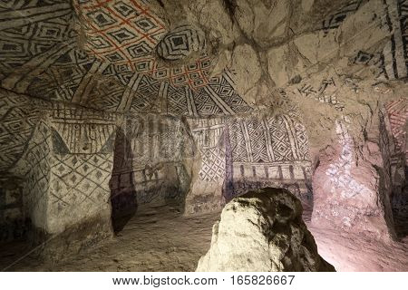 ancient underground burial chamber in Tierradentro Colombia