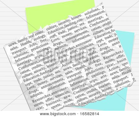 Anglický text a papírové pozadí