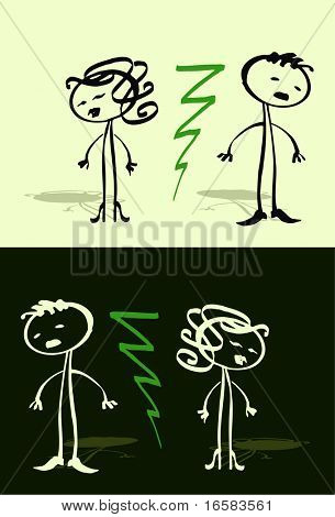 dibujos animados familiar - divorcio