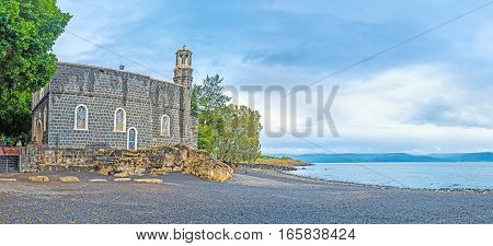 Panorama Of The Church On The Sea Of Galilee