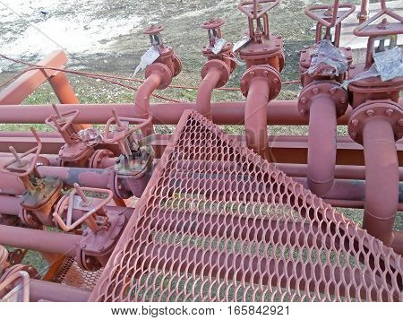 Valves On The Pipeline For Pumping Oil
