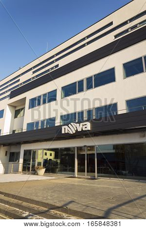 Prague, Czech Republic - January 18: Nova Television Cme Company Logo On The Headquarters Building O