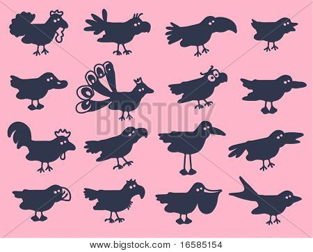 aves - silhuetas