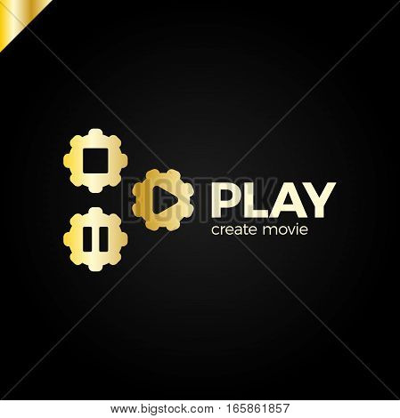 Play Icon With Video Gear Logo - Made Movie Company