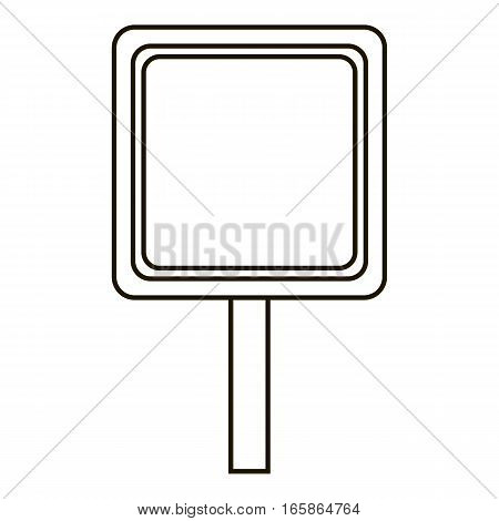 Road sign icon. Outline illustration of road sign vector icon for web