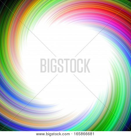 White central background space for text or insription and colorful vortex rays