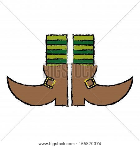 cartoon boot leprachaun stripes socks st patrick day vector illustration eps 10