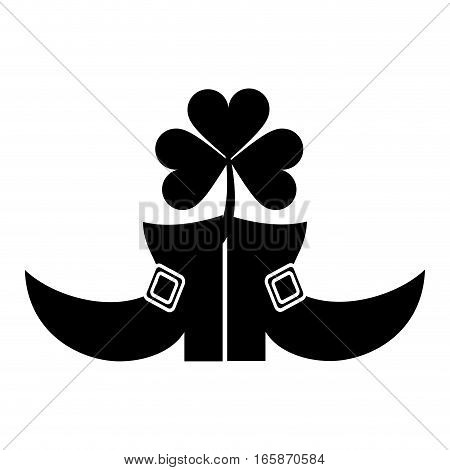 silhouette boots leprachaun clover st patrick day vector illustration eps 10