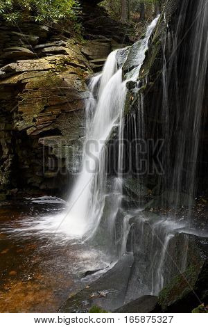 Waterfall on Autumn Day in West Virginia