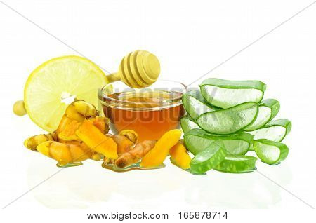 Asian Skincare Therapy From Nature With Aloe Vera Gel, Curmin, Lamon Juice And Honey.