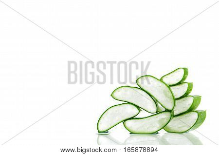 Slice Aloe Vera A Very Useful Herbal Medicine For Skin Care And Hair Care.