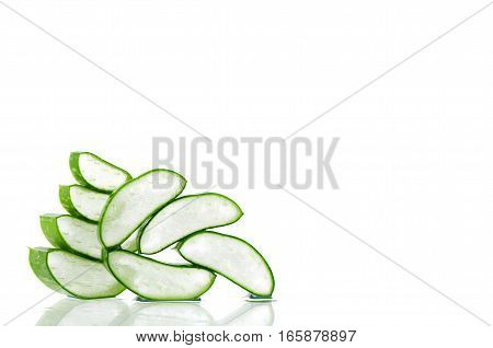 Slice Aloe Vera A Very Useful Herbal Medicine For Skin Care And Hair Care.