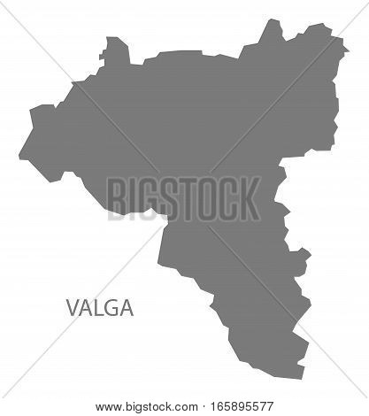 Valga Estonia Map in grey illustration silhouette