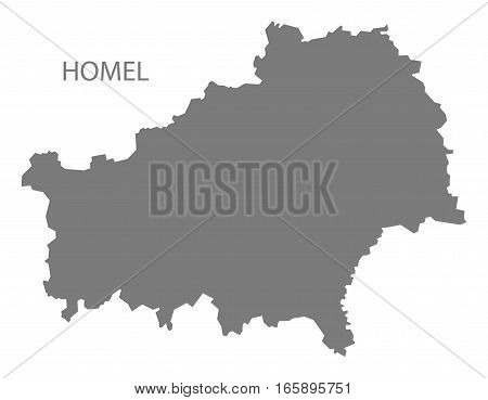 Homel Belarus Map in grey illustration silhouette