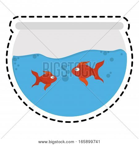 fishbowl cartoon icon over white background. colorful design. vector illustration