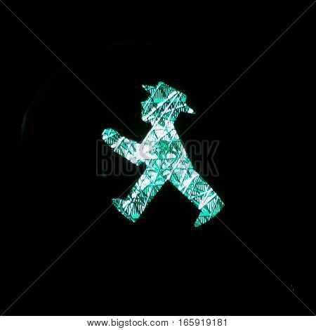 The iconic pedestrian crossing symbol found at road crossings in the former East Berlin.