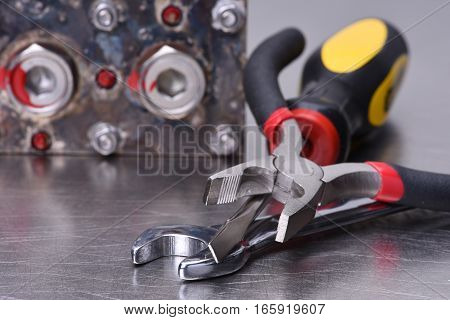 Machine Part and Tools Service on the metal