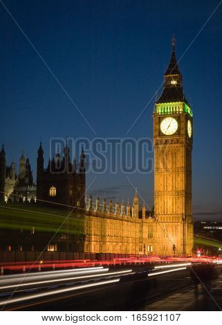 Long exposure night views of the iconic London landmark Big Ben.