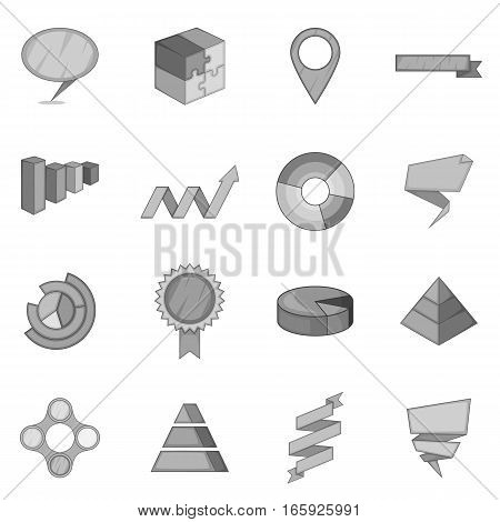 Infographic design icons set in monochrome style isolated on white background