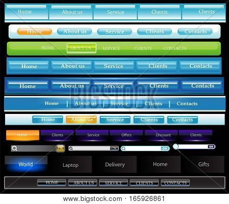 Menu buttons navigation easy to edit vector